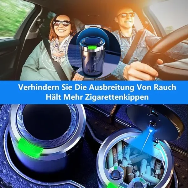 Cenicero Led Accesorio Auto Luz Led Apertura Facil Pr Olores